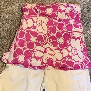 Strapless floral top